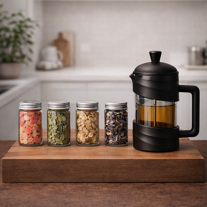 پکیج هدیه سازمانی (فرنچ پرس  4دمنوشجعبه لاکچری)